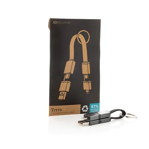 Câble de charge rapide 4 en 1 60W en aluminium recyclé Terra Câble de charge rapide 4 en 1 60W en aluminium recyclé Terra