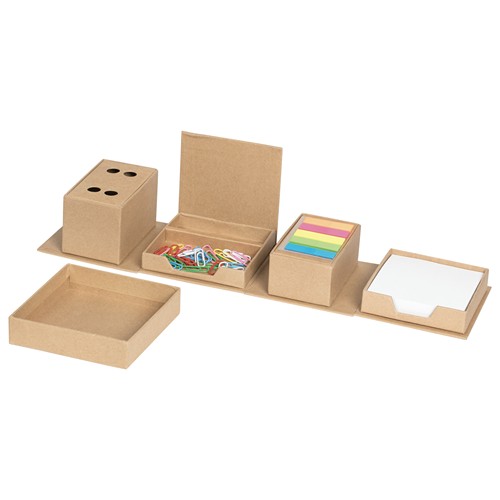 DESK SET IN RECYCLED CARDBOARD, PAPER AND METAL