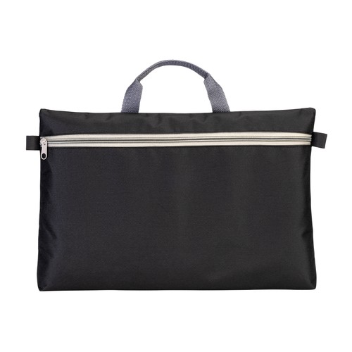 600d polyester document folder, with handle and zipper closure