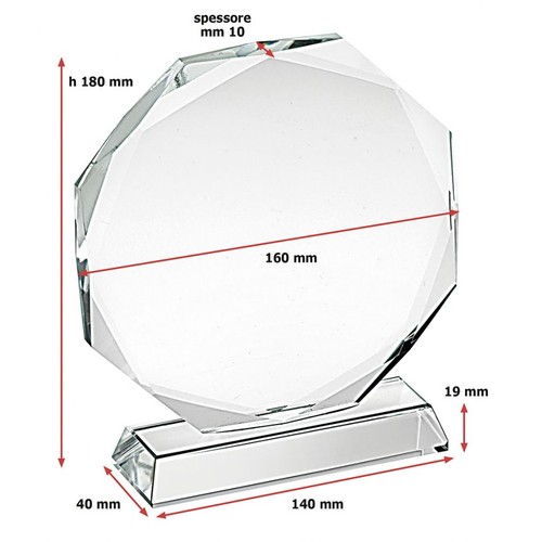 Achteckige Trophäe mit freistehendem Soc