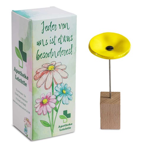 Handgemaakte glazen bloem - Pasen - geel Handgemaakte glazen bloem - Pasen - geel