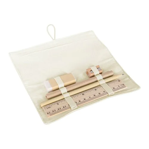 Set scolaire, trousse, crayon, stylo bille, règle, gomme et taille-crayon | Lauren