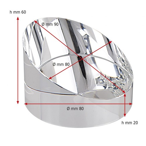 PAPER WEIGHT WHITE CRYSTAL d=80xh55mm