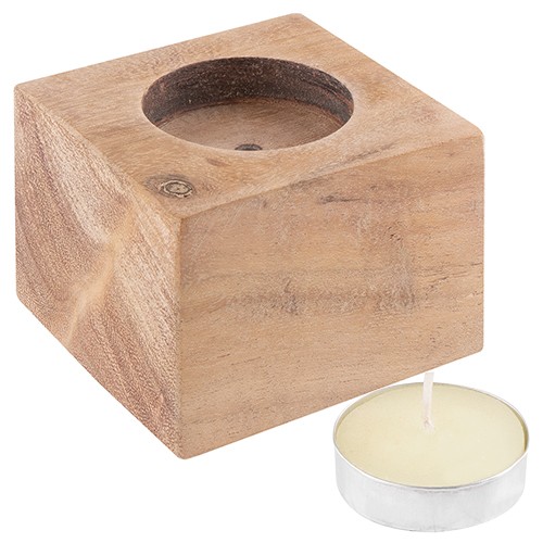 Porta candela in legno candela inclusa Conselve