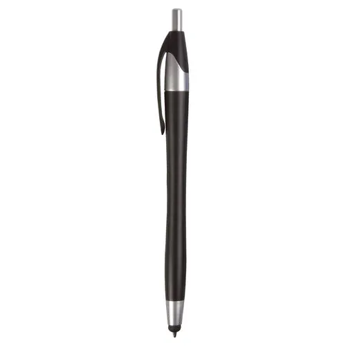 Penna a scatto in plastica con gommino per touch screen