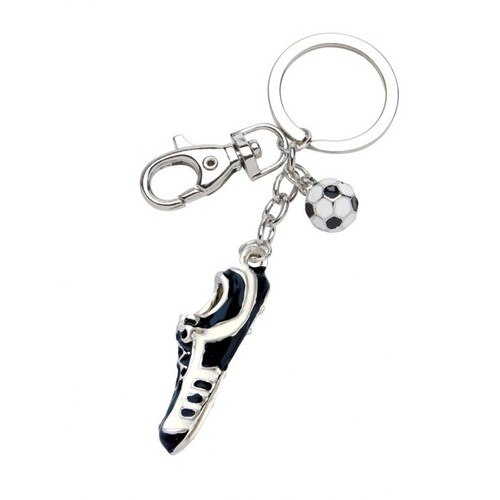 PORTE-CLÉ CHAUSSURE FOOTBALL BLANC NOIR