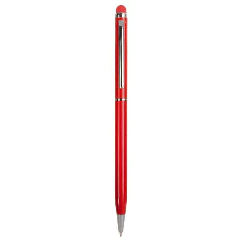 Twist pen with metal clip and barrel, and matching touchscreen rubber tip