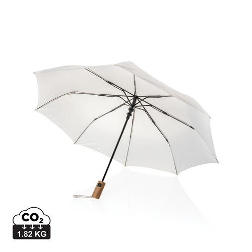 Mini parapluie 21" à ouverture auto en bois d'acacia Kaycey