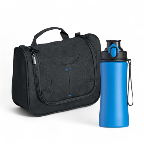 PRIMO SET III: STEEL BOTTLE AND COSMETIC BAG PRIMO SET III: STEEL BOTTLE AND COSMETIC BAG
