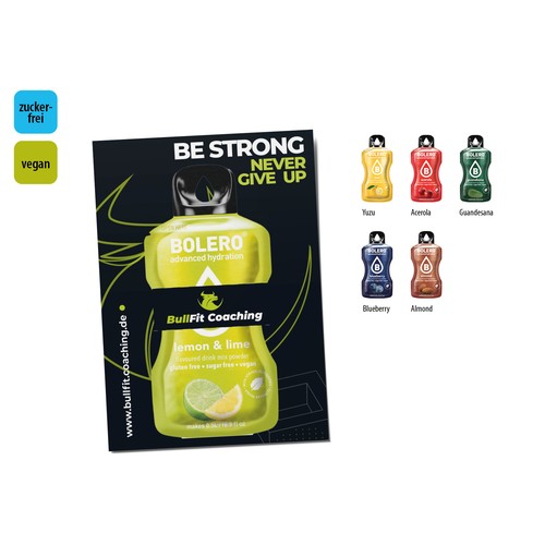 BOLERO drinks advertising card, BOLERO Sugar-free drink powder