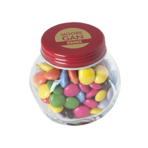 Kleine glazen pot choco carletties