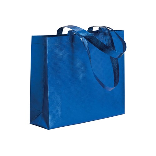 Bolsa con fuelle de tejido sin tejer laminado 100 g/m2 termosoldado, con asas largas Bolsa con fuelle de tejido sin tejer laminado 100 g/m2 termosoldado, con asas largas