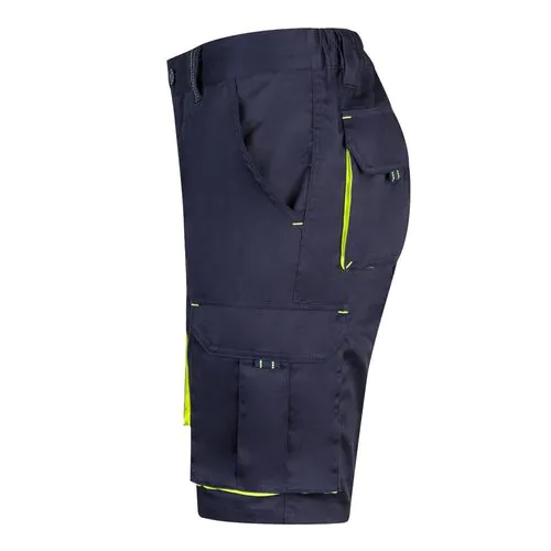 VL HEMERA. Two-tone, multi-pocket stretch Bermuda shorts (240g/m²), in cotton (46%), EME (38%) and polyester (16%)