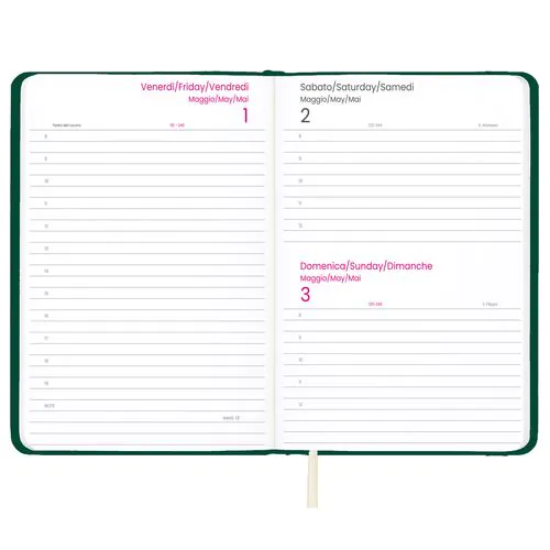 2026 daily planner with hard PU cover