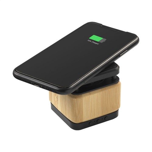 Bamboo Block Speaker with wireless charger Bamboo Block Speaker with wireless charger