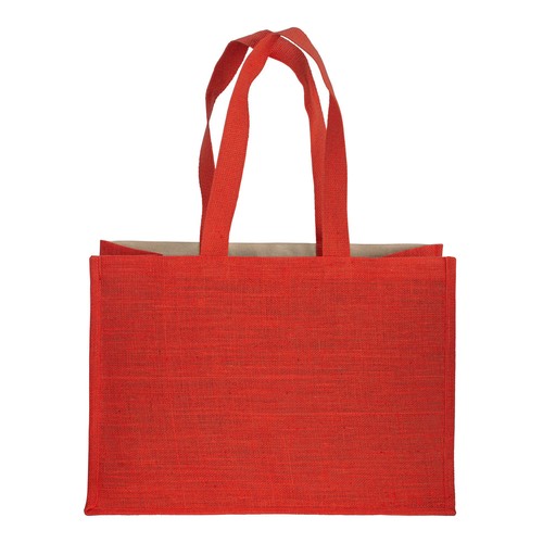 280 g/m2 cotton shopping bag with jute details, long handles and gusset 280 g/m2 cotton shopping bag with jute details, long handles and gusset