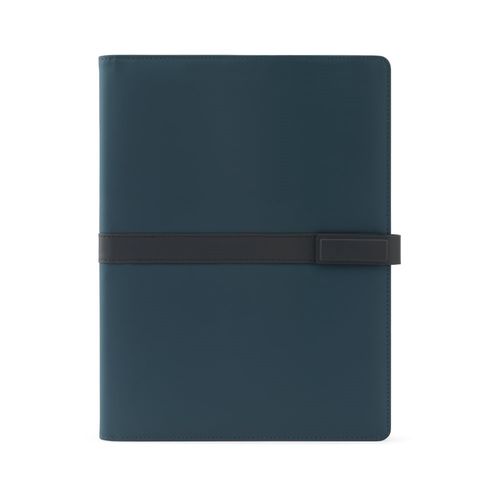 SANDERSON FOLDER. Chemise A4 en PU (50% recyclé) avec fermeture magnétique et bloc-notes avec pages lignées