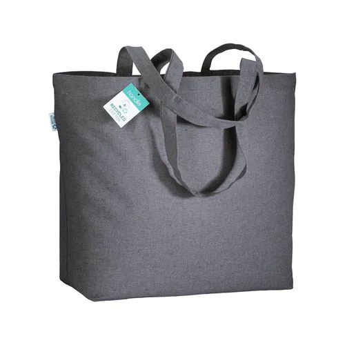 190 g/m2 recycled cotton shopping bag with long handles and gusset