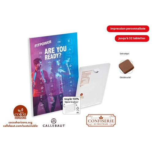 Wall Countdown-/Eventcalendar, Callebaut Milk chocolate calendar Wall Countdown-/Eventcalendar, Callebaut Milk chocolate calendar
