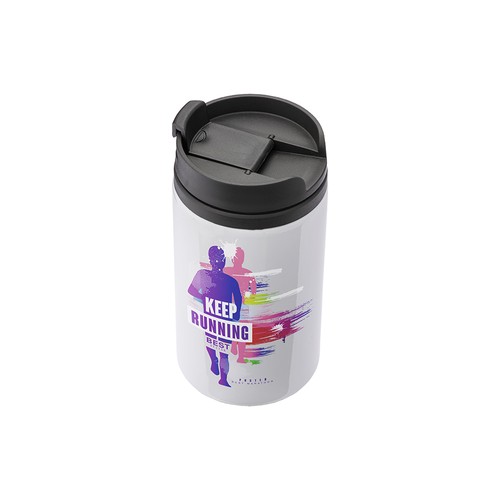 Sublimating metal mug with plastic inner wall, lid and handle Sublimating metal mug with plastic inner wall, lid and handle