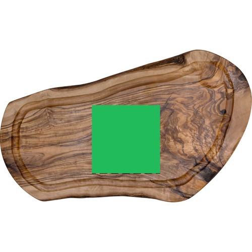 Plank met sapgeul ovaal olijfhout ca. 40x17 cm