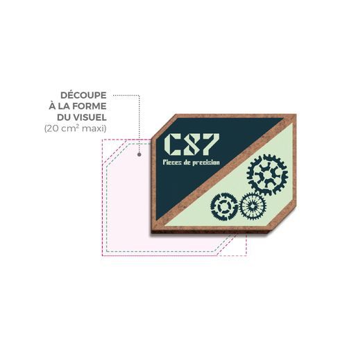 3MM THICK MDF BADGE WITH MAGNET 20CMv MAX