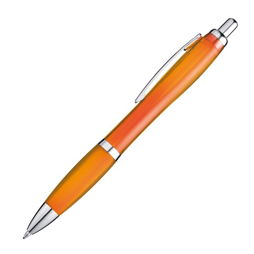 Transparent ball pen with rubber grip Transparent ball pen with rubber grip