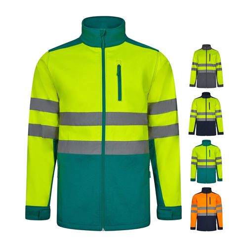 VL HESTIA LARGE. Chaqueta soft shell bicolor (280g/m²), con forro polar y membrana de TPU, en poliéster (96%) y elastano (4%)