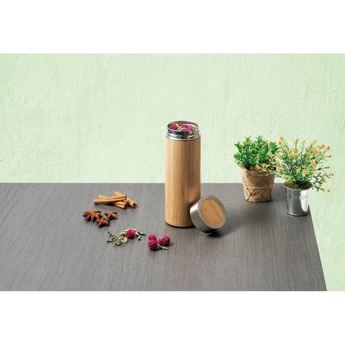 NATUREL. Botella térmica de bambú y acero inoxidable (90% reciclado) 430 Ml NATUREL. Botella térmica de bambú y acero inoxidable (90% reciclado) 430 Ml