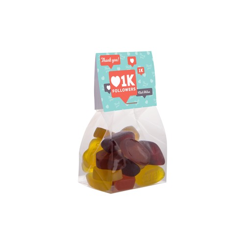 Blokzakje met kopkaartje en 100 gram snoep