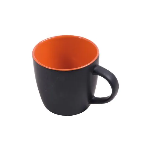 Ceramic black mug with interior colored (box) (0.35 L)