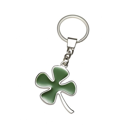 PORTE-CLES TRÈFLE À 4 FEUILLES VERT