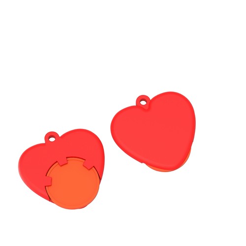 Chip holder with 1€ chip "heart" Chip holder with 1€ chip "heart"