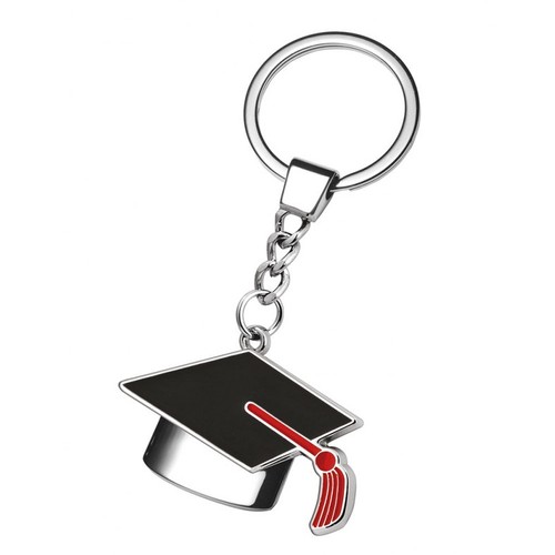 BLACK TOUCH KEY RING AND RED TASSEL