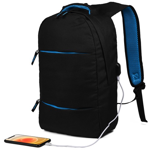 600D RPET LAPTOP RUCKSACK WITH USB CHARGE PORT