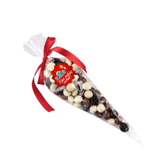 Cone bag filled with candy