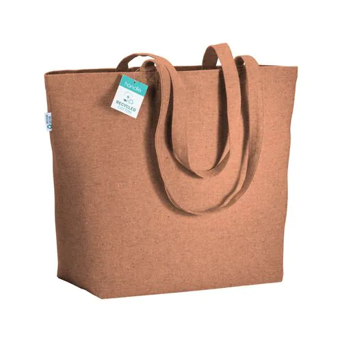 Tote-bag avec soufflet à la base en coton recyclé 280 g/m2, anses longues Tote-bag avec soufflet à la base en coton recyclé 280 g/m2, anses longues