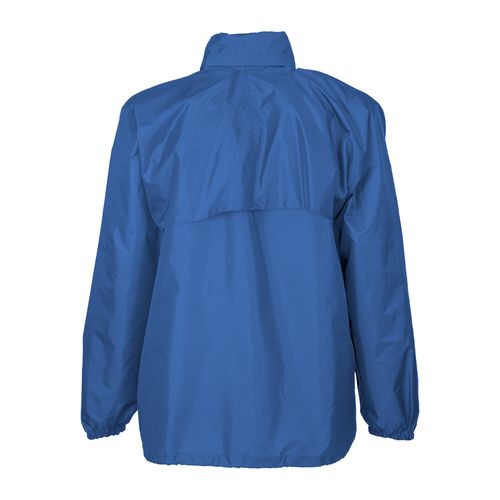 190T polyester windbreaker with fold-away hood with zip. Folds up into a waist bag