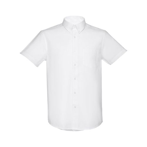THC LONDON WH. Camicia oxford da uomo a maniche corte. Colore bianco