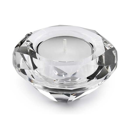 TEA-LIGHT HOLD. CRYSTAL ROUND - d=75 mm TEA-LIGHT HOLD. CRYSTAL ROUND - d=75 mm