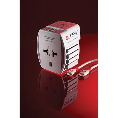 SKROSS MUV Wereldreisadapter 65W PD met USB C-kabel