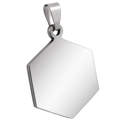 PENDANT HEXAGON BIG STEEL 24x31mm PENDANT HEXAGON BIG STEEL 24x31mm