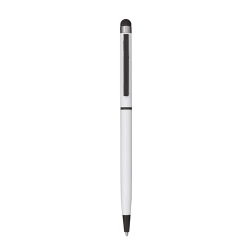 Stylo à bille en métal, avec touch screen en gomme, clip et pointe assorties. Stylo à bille en métal, avec touch screen en gomme, clip et pointe assorties.