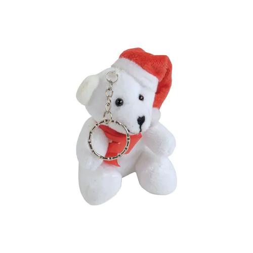 Polyester key holder with the shape of a Christmas teddy bear Polyester key holder with the shape of a Christmas teddy bear
