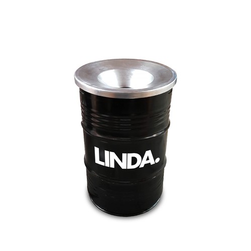 Barrel Bin Small Black with Flame Retardant Lid | 60 Liter Bin