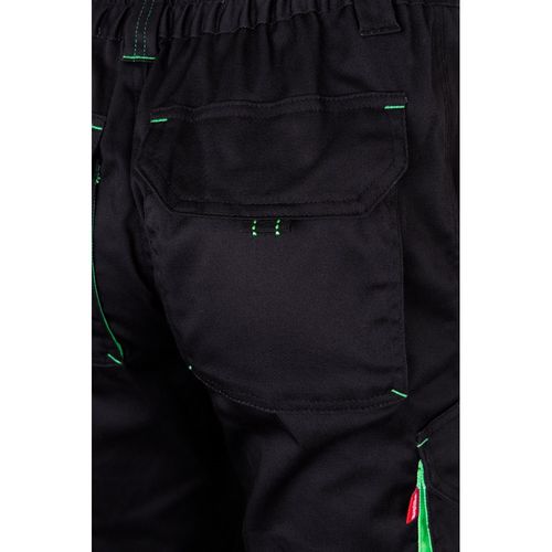 VL FIDES. Two-tone, multi-pocket stretch trousers (240g/m²), in cotton (46%), EME (38%) and polyester (16%)