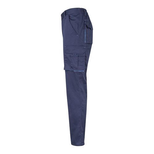 VL HYPNOS. Pantalón de sarga multibolsillos bicolor (200g/m²), en algodón (35%) y poliéster (65%)