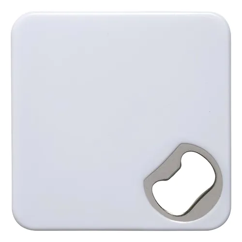 COASTER WITH BOTTLE OPENER IN PLASTIC AND METAL COASTER WITH BOTTLE OPENER IN PLASTIC AND METAL