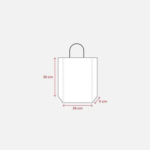 Sac en papier recyclé naturel de 150 g/m2 avec soufflet et poignées courtes colorées Sac en papier recyclé naturel de 150 g/m2 avec soufflet et poignées courtes colorées