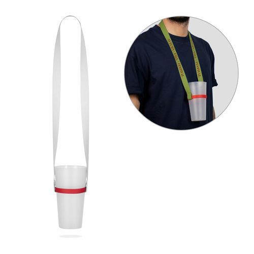 BOLTON. Polyester sublimation lanyard with silicone cup holder BOLTON. Polyester sublimation lanyard with silicone cup holder
